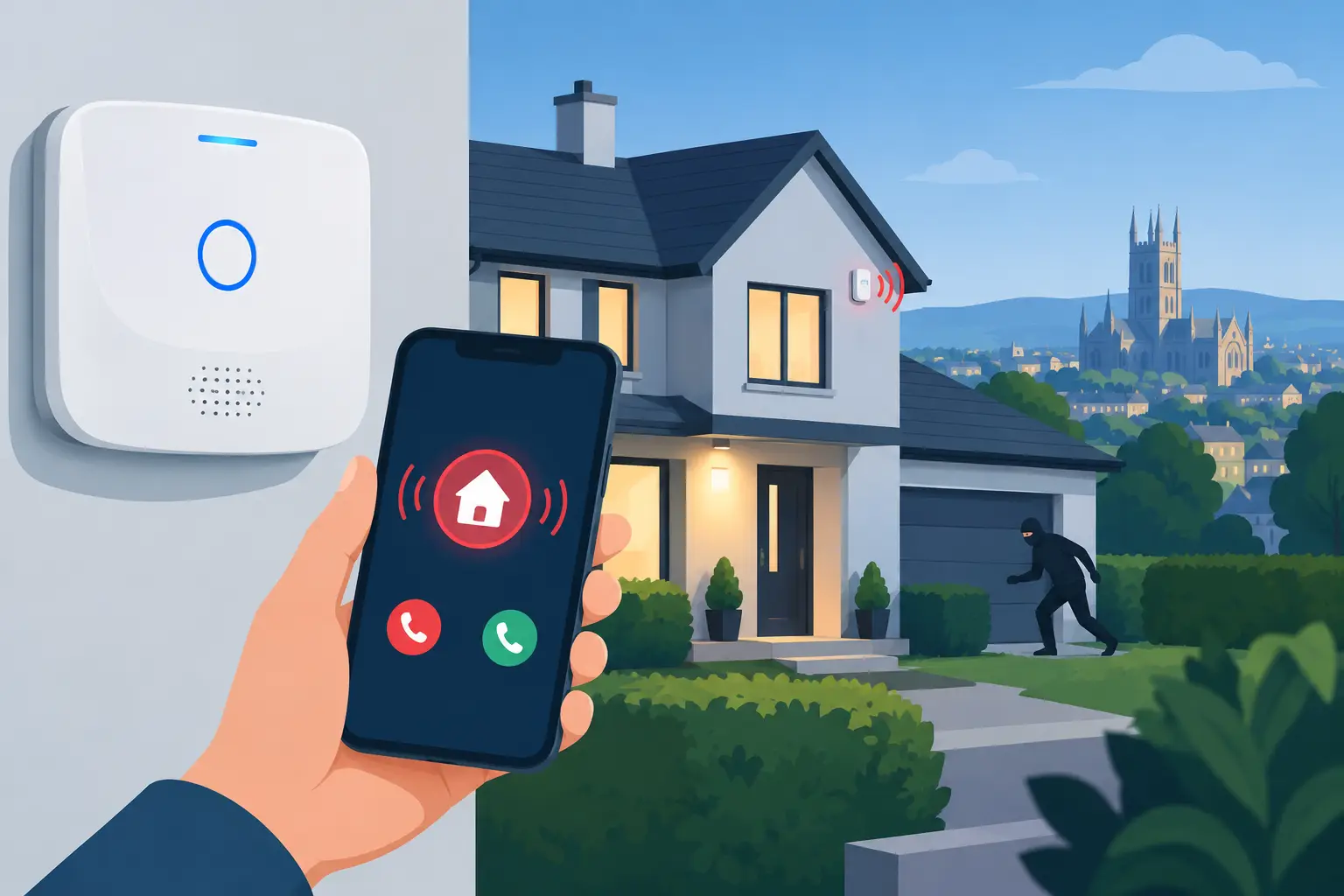 Burglar Alarms That Call Your Mobile in Cheltenham