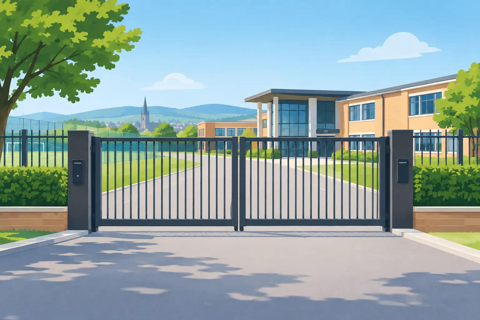Electric Gates for Schools in Cheltenham and Gloucestershire